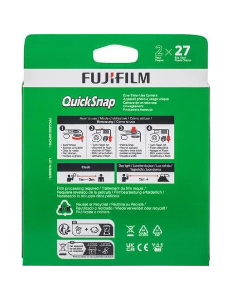Cámara desechable FUJIFILM QuickSnap Flash 400 - 2 unidades
