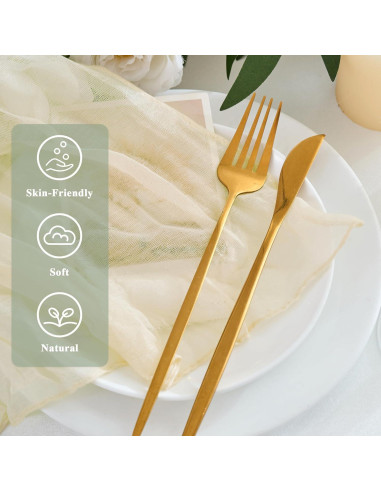 Paquete de 12 Servilletas de Gasa Beige 50.8cm Xiomot