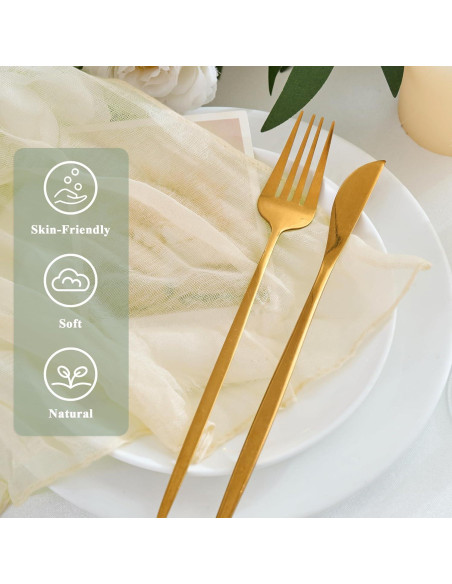 Paquete de 12 Servilletas de Gasa Beige 50.8cm Xiomot