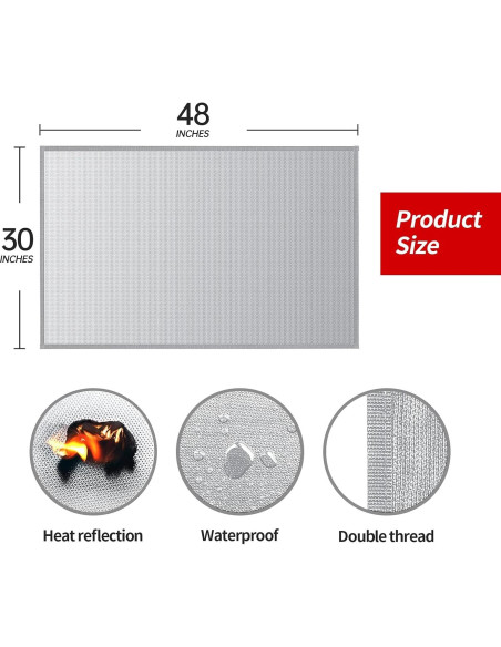 Alfombrilla a prueba de fuego MAGORUI 121.9x152.4cm para fogatas