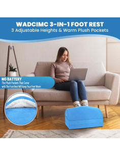 Reposapiés ajustable WADCIMC con bolsillo para pies cálidos XL 2