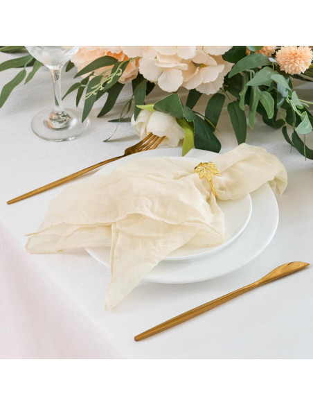 Paquete de 12 Servilletas de Gasa Beige 50.8cm Xiomot