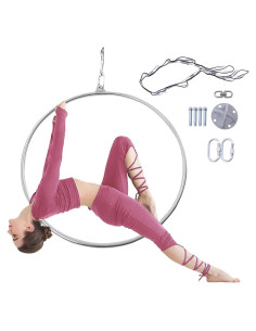 Aro Aéreo SEANESZTI 90 cm para Danza y Yoga, Carga 115 kg