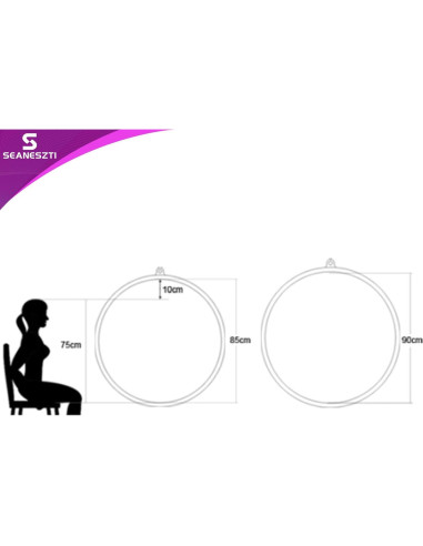 Aro Aéreo SEANESZTI 90 cm para Danza y Yoga, Carga 115 kg