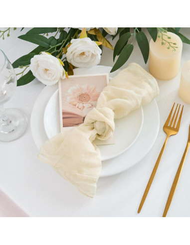 Paquete de 12 Servilletas de Gasa Beige 50.8cm Xiomot