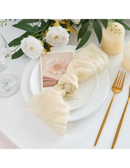 Paquete de 12 Servilletas de Gasa Beige 50.8cm Xiomot