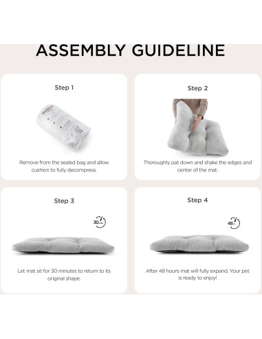 Cama para Perros Bedsure Grande Lavable 88.9x58.4cm Gris