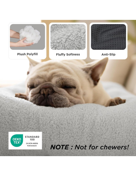 Cama para Perros Bedsure Grande Lavable 88.9x58.4cm Gris