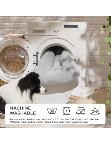 Cama para Perros Bedsure Grande Lavable 88.9x58.4cm Gris