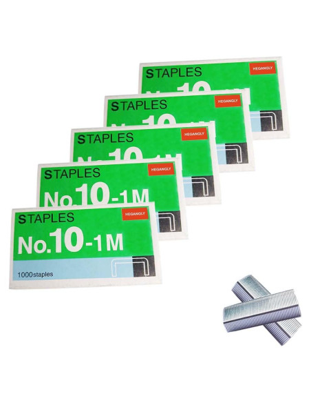 5000 Grapas No.10 HEGANGLY para Grapadoras Mini - 5 Cajas