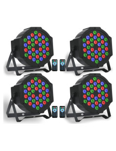 Luces de Escenario LED RGB OjpZorynic 36W - 4 Pack con Control Remoto