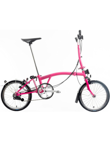 Bicicleta Plegable Brompton C Line 6 Velocidades Rosa Brillante