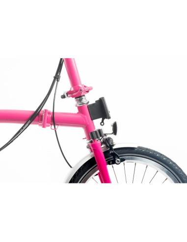 Bicicleta Plegable Brompton C Line 6 Velocidades Rosa Brillante