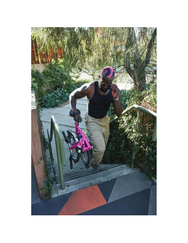 Bicicleta Plegable Brompton C Line 6 Velocidades Rosa Brillante