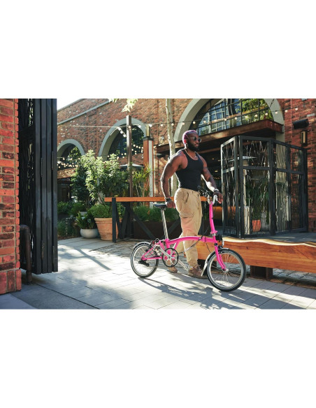 Bicicleta Plegable Brompton C Line 6 Velocidades Rosa Brillante
