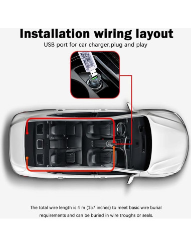 Luz Ojos de Diablo LED VOAKZEF Azul 11 Modos USB para Auto