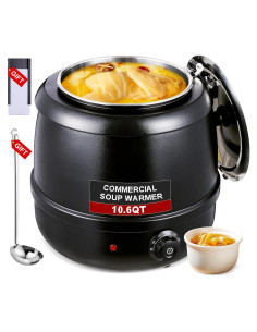 Calentador de sopa eléctrico JIVGDN 500W 40.2L acero inoxidable