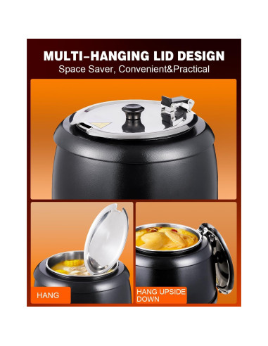 Calentador de sopa eléctrico JIVGDN 500W 40.2L acero inoxidable