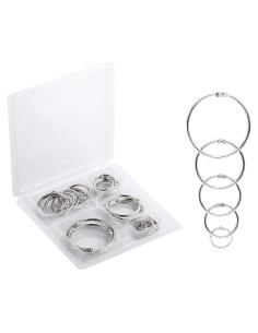 Anillos de Carpeta Mr. Pen 36 Pcs Tamaños Variados Hierro