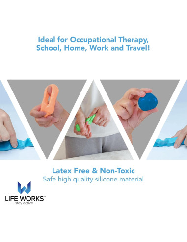 Masa de Terapia Life Works 4 Colores Silicona No Tóxica 340g