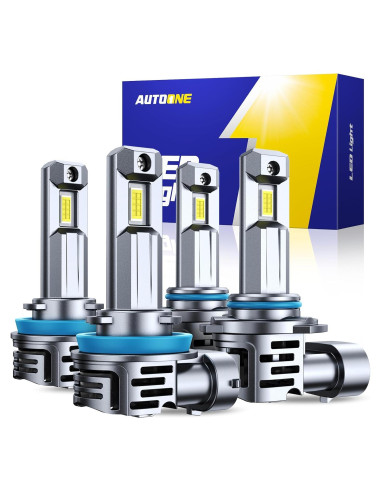 Bombillas LED AUTOONE H11 9005 70000LM 6500K Paquete de 4