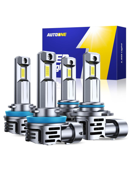 Bombillas LED AUTOONE H11 9005 70000LM 6500K Paquete de 4