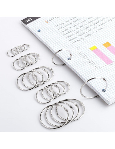 Anillos de Carpeta Mr. Pen 36 Pcs Tamaños Variados Hierro