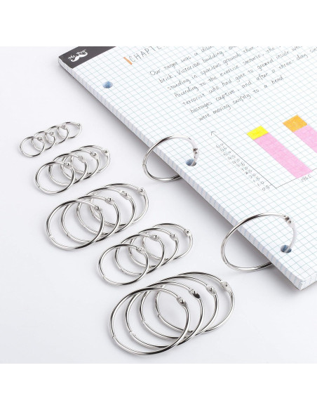 Anillos de Carpeta Mr. Pen 36 Pcs Tamaños Variados Hierro