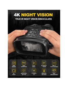Gafas de Visión Nocturna 4K VISIOGEAR con Pantalla HD 3'' 2