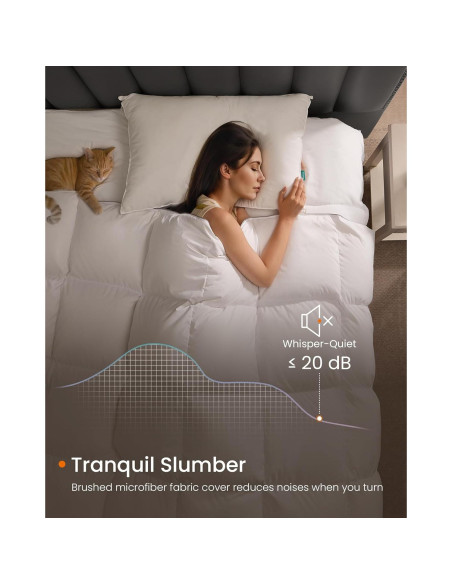 Edredón de Plumas Queen SONGMICS HOME 1550g Blanco Nube