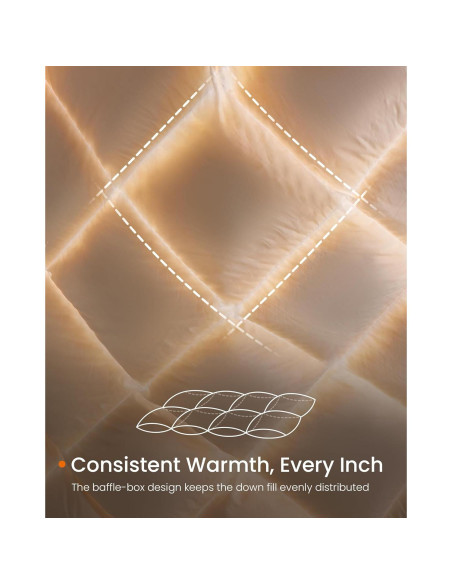 Edredón de Plumas Queen SONGMICS HOME 1550g Blanco Nube