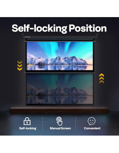 Pantalla de Proyector VIVOHOME Retráctil 120" 4K Manual HD
