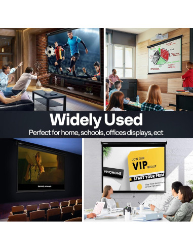 Pantalla de Proyector VIVOHOME Retráctil 120" 4K Manual HD
