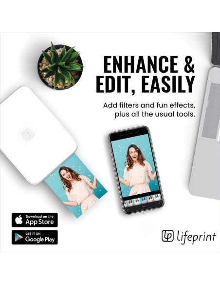 Impresora Portátil de Fotos Lifeprint 3x4.5 Blanca - Realidad Aumentada