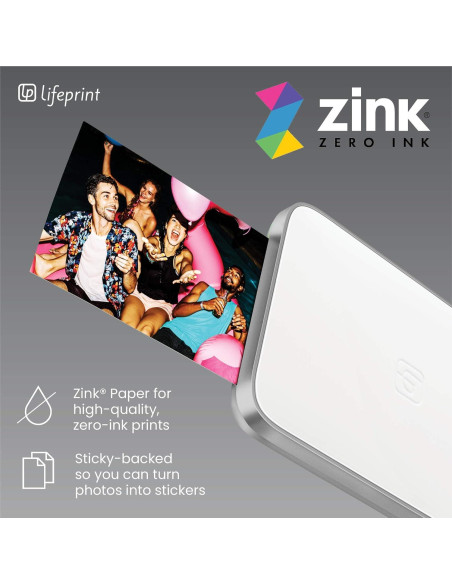 Impresora Portátil de Fotos Lifeprint 3x4.5 Blanca - Realidad Aumentada