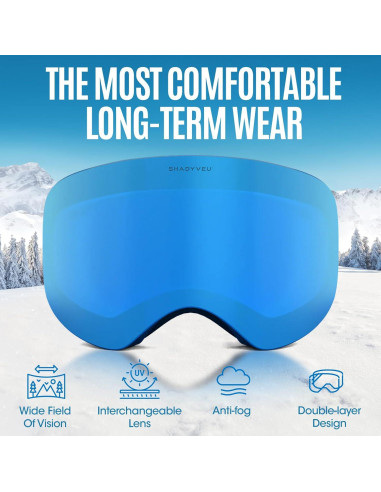 Gafas de Nieve ShadyVEU Anti Niebla TPU Ajustables UV400