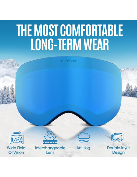 Gafas de Nieve ShadyVEU Anti Niebla TPU Ajustables UV400