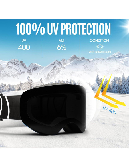 Gafas de Nieve ShadyVEU Anti Niebla TPU Ajustables UV400