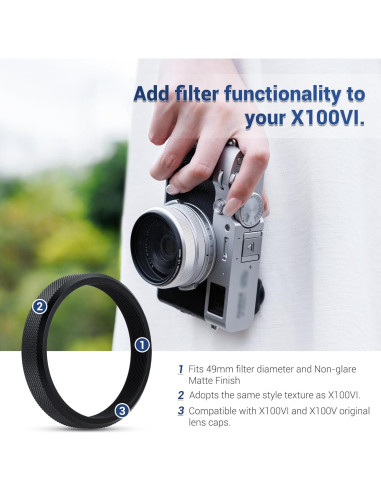 Anillo Adaptador de Filtro JJC AR-X100 para Fujifilm X100 - 49mm
