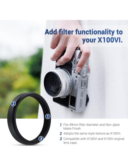 Anillo Adaptador de Filtro JJC AR-X100 para Fujifilm X100 - 49mm