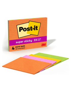 Notas Adhesivas Super Pegajosas Post-it 20.32x15.24cm 4 Blocs