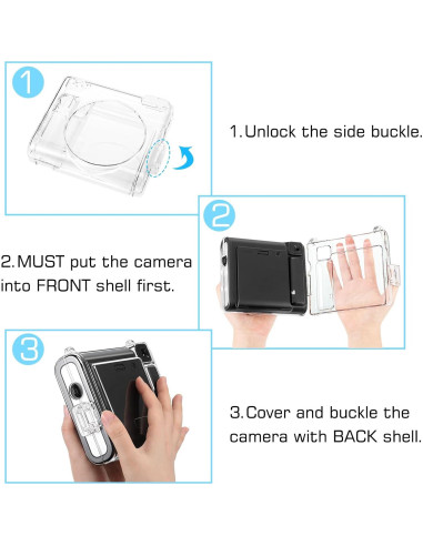 Funda Protectora Fintie para Cámara Fujifilm Instax SQ40 - PVC Duro Transparente