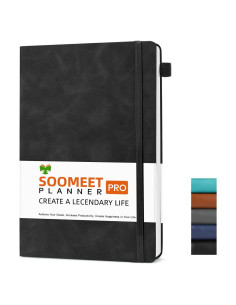 Cuaderno de Tapa Dura Soomeet A5 Negro 200 Páginas Rayadas