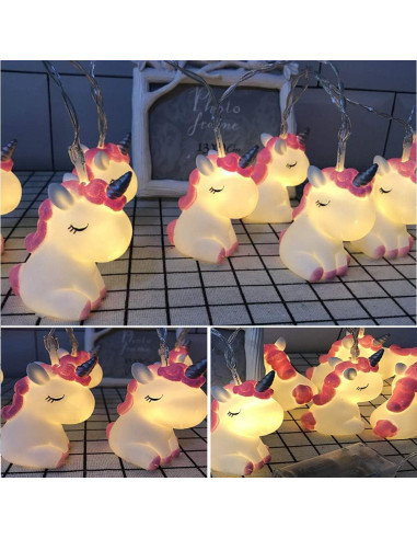 Luces de Cadena LED NIWWIN 1.8m 10 Luces Unicornio Decorativas