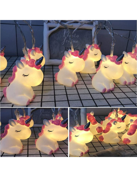Luces de Cadena LED NIWWIN 1.8m 10 Luces Unicornio Decorativas