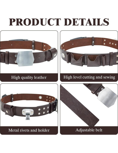 Cinturón de disfraz para hombres PU con funda cosplay Halloween