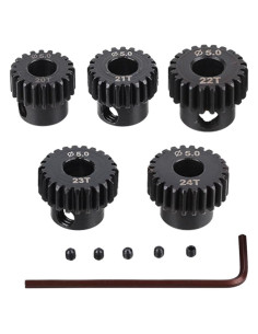 Engranaje de Piñón RC JIECHUN 5 Pcs 20T-24T 5mm para 1:10