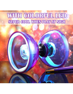 Juego de Diabolo Chino LED Simgoing con 2 Palos y Cuerda 10m 2