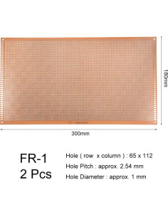 Placa de Circuito Impresa Universal uxcell 18x30cm 2pcs 2