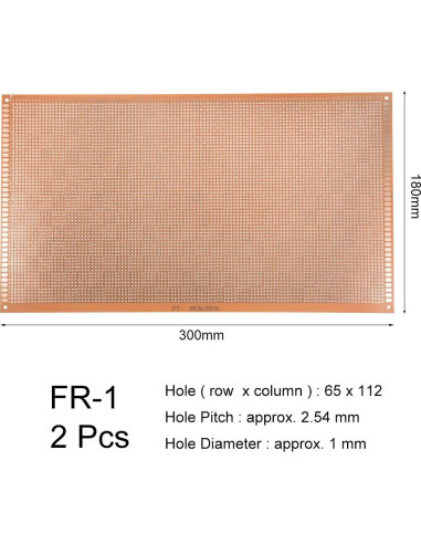 Placa de Circuito Impresa Universal uxcell 18x30cm 2pcs